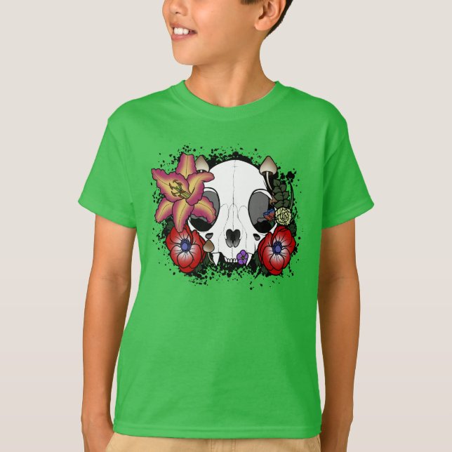 Doom and Bloom Cat Skull T-Shirt (Front)