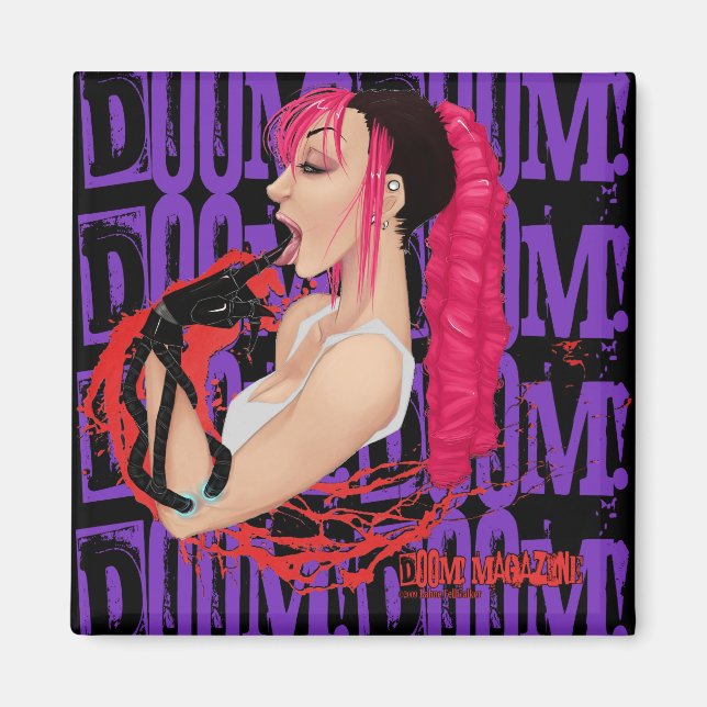 DOOM! Magazine "Z" Purple Magnet (Front)