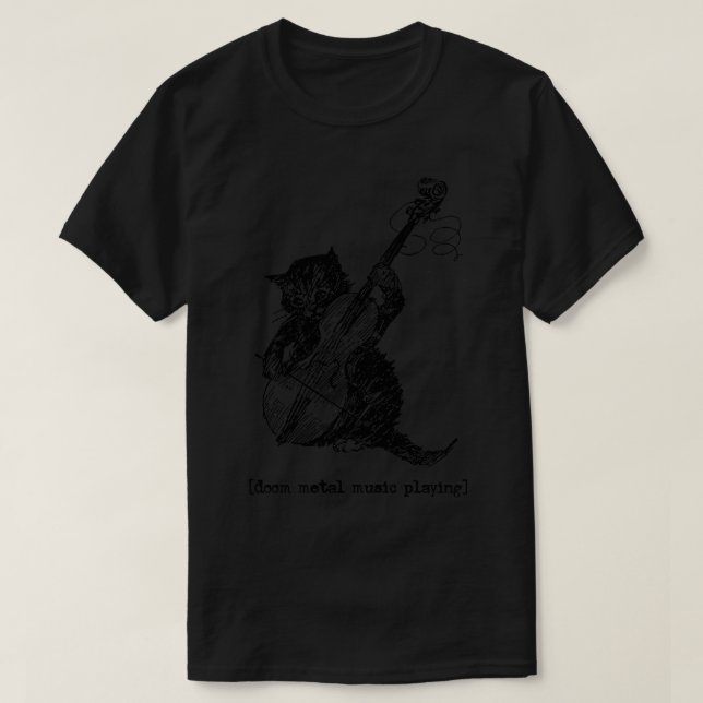 Doom Metal Music Playing T-Shirt (Design Front)