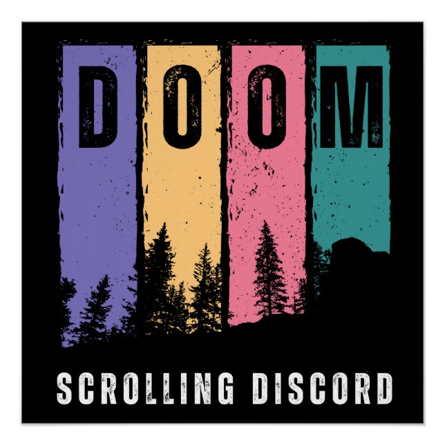 Doom Scrolling Discord | Retro Grunge Wall Poster (Front)
