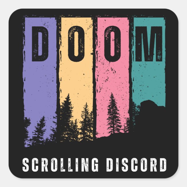 Doom Scrolling Discord Square Sticker (Front)