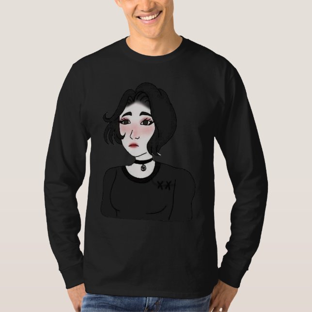 Doomer girl E girl Feels Wojak Meme T-Shirt (Front)