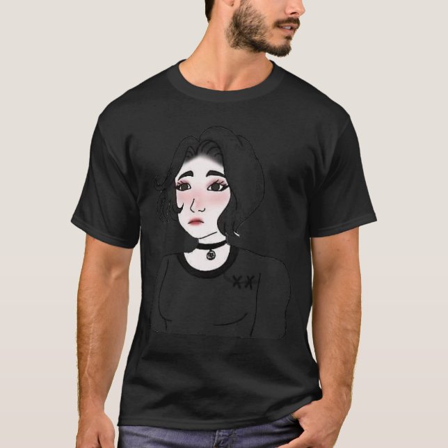 Doomer girl E girl Feels Wojak Meme T-Shirt (Front)
