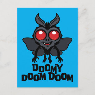 Doomy Doom Doom Cute Mothman Cryptid Postcard