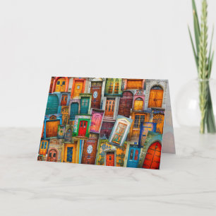 Door Art Blank All Occasion Travel Colourful 5x7 Holiday Card