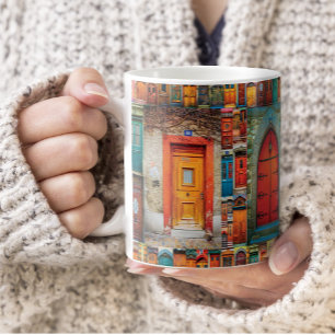 Door Art Collage with Vintage Doors Coffee Mug