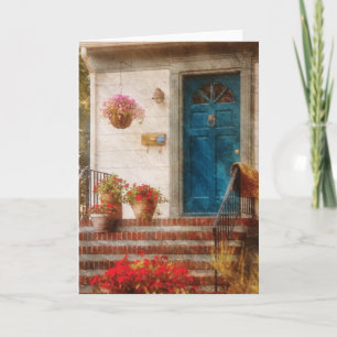 Door - Blue Front Door Holiday Card