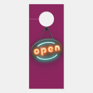 Door Collator Open Word Neon Style Hanger