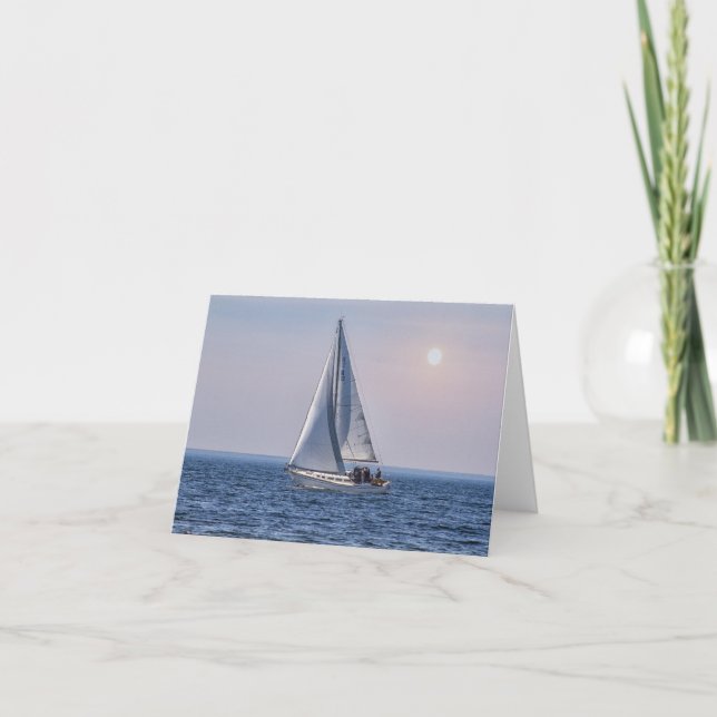 Door County Sailboat – Lake Michigan Blank  Card (Front)