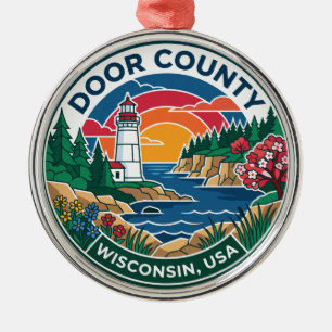 Door County USA Metal Tree Decoration