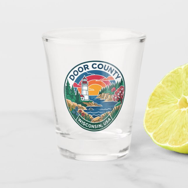 Door County USA Shot Glass (Front)