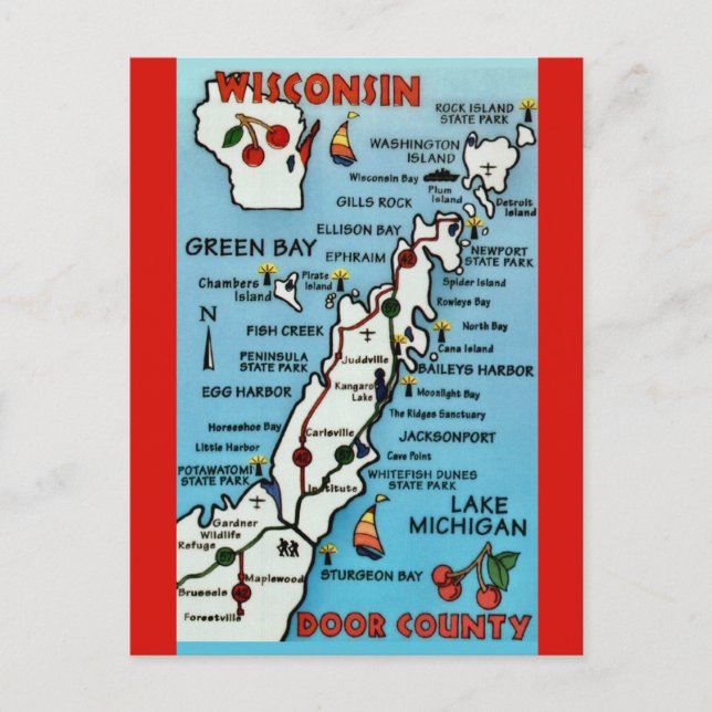 Door County WI Postcard (Front)