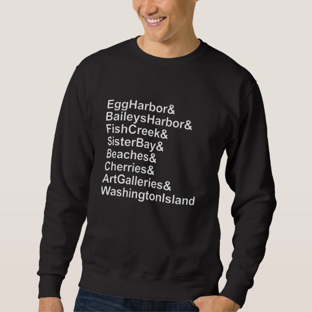 Door County Wisconsin Ampersand List Sweatshirt (Front)