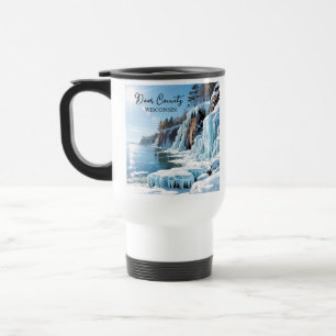 Door County Wisconsin Frozen Winter Travel Mug