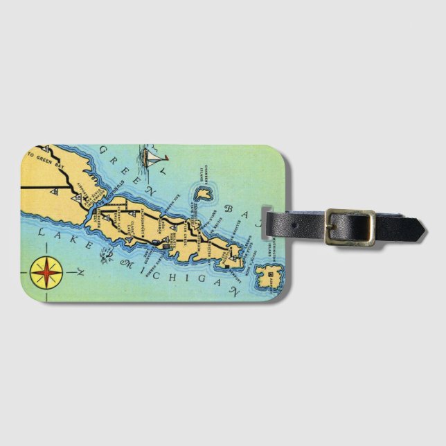 Door County Wisconsin Luggage Tag (Front Horizontal)