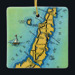 Door County Wisconsin Map Ceramic Ornament<br><div class="desc">Wonderful vintage Door County,  Wisconsin map repurposed!o</div>