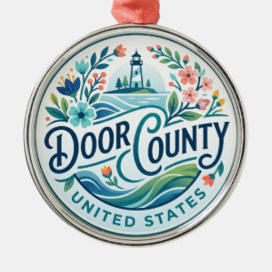 Door County Wisconsin Metal Tree Decoration