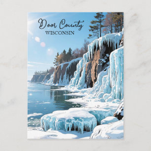 Door County Wisconsin Winter Poem Postcard