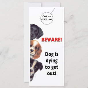 Door hanger Warning sign Dog Pet sign