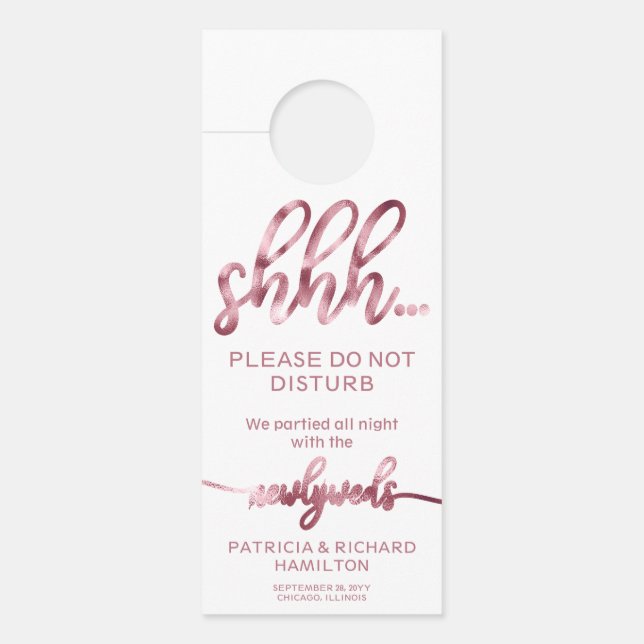Door Hanger Wedding Do Not Disturb Sign (Front)