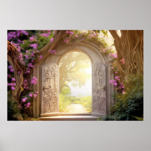 Door In Tranquil Garden Relax Inspire Poster