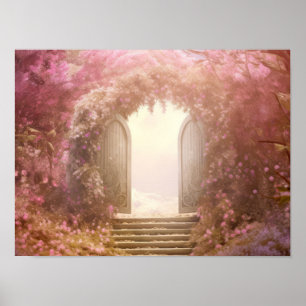 Door In Tranquil Garden Relax Inspire Poster