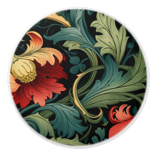 Door Knob - Art Nouveau Floral Floral