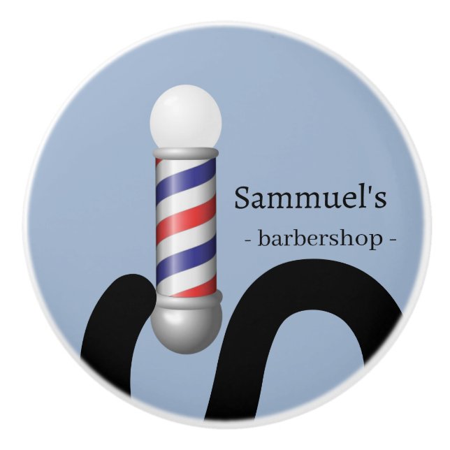 Door Knob Blue & Black Barbershop  (Front)