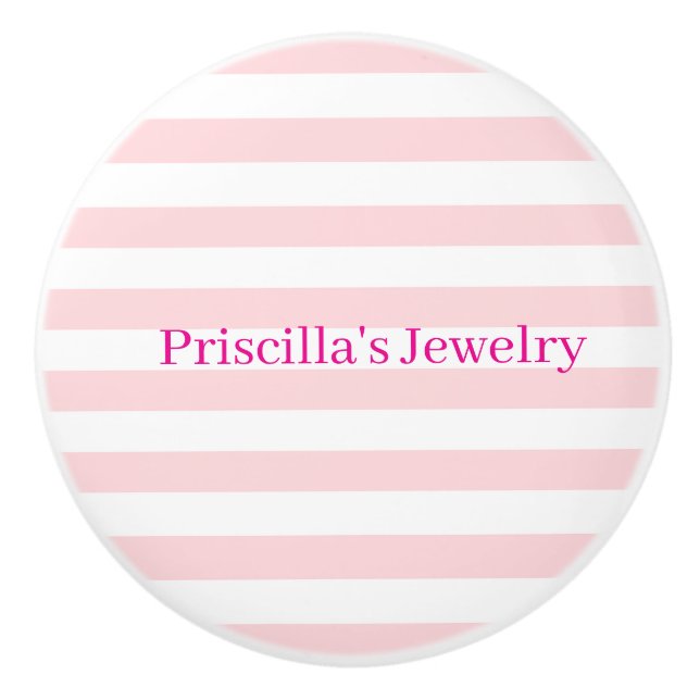 Door Knob Pink & White Stripe (Front)