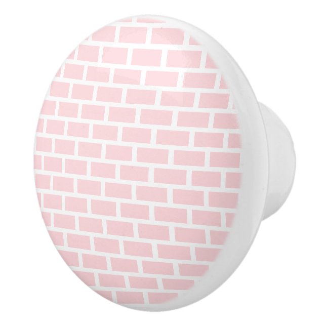 Door Knob Pink & White Stripe Square (Right)