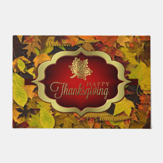 Door Mat - Autumnal Happy Thanksgiving