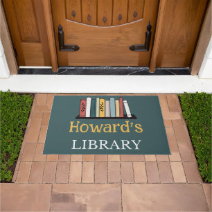 Door Mat - Library -  Personalized - Add Name