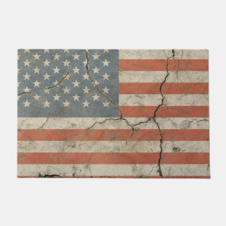 Door Mat print with vintage flag of USA