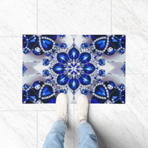 Door Mat with Blue White Colours design