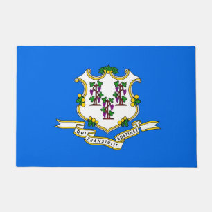Door Mat with Flag of Connecticut State, USA