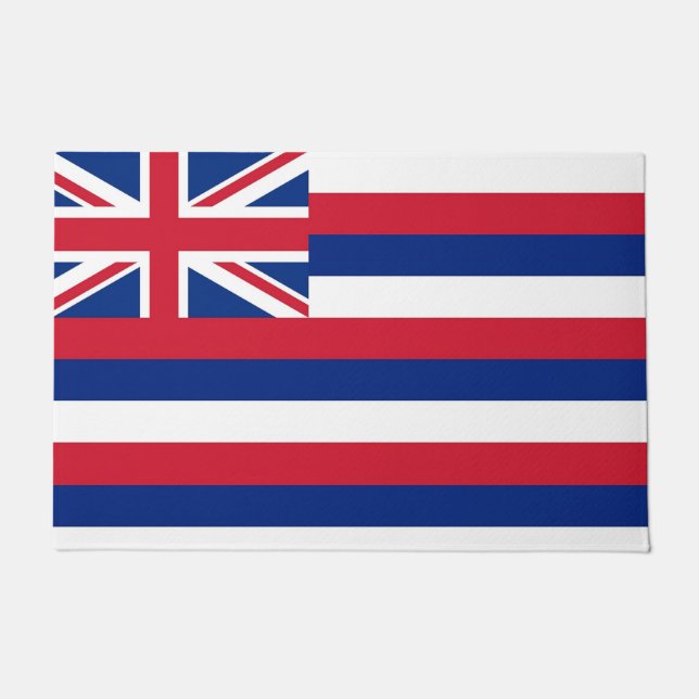Door Mat with Flag of Hawaii State, USA (Front)