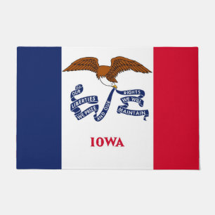 Door Mat with Flag of Iowa State, USA