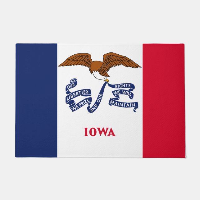 Door Mat with Flag of Iowa State, USA (Front)