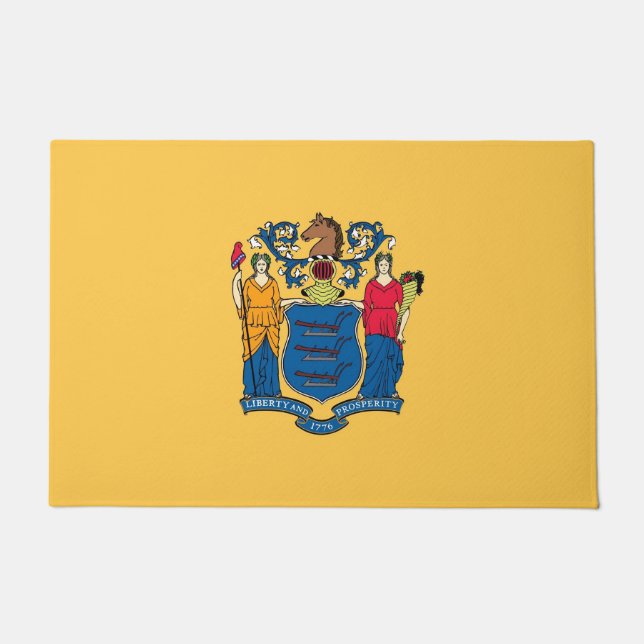 Door Mat with Flag of New Jersey State, USA (Front)