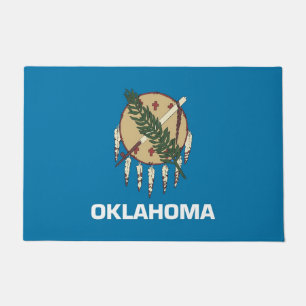 Door Mat with Flag of Oklahoma State, USA