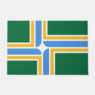 Door Mat with Flag of Portland City