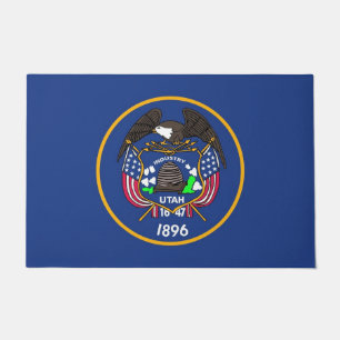 Door Mat with Flag of Utah State, USA