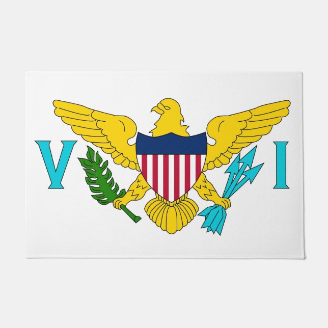 Door Mat with Flag of Virgin Islands, USA (Front)