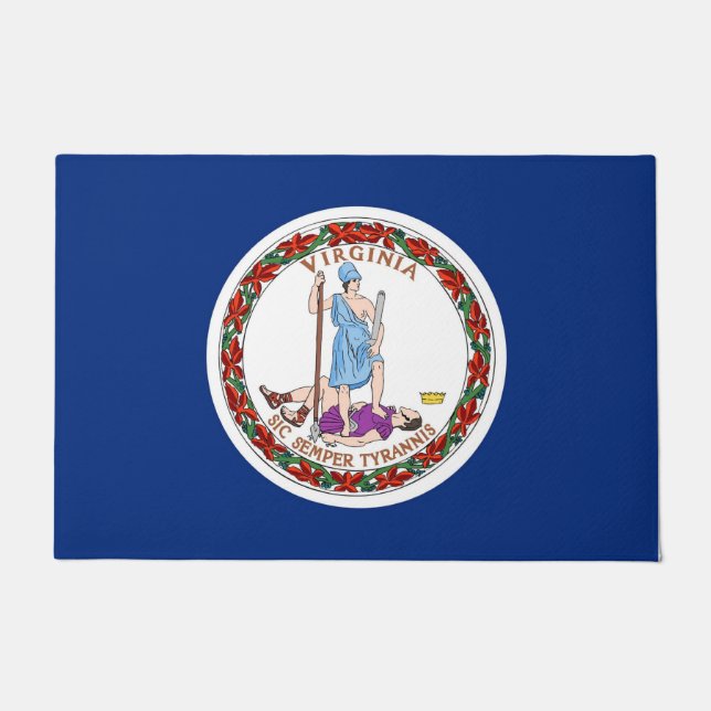 Door Mat with Flag of Virginia State, USA (Front)