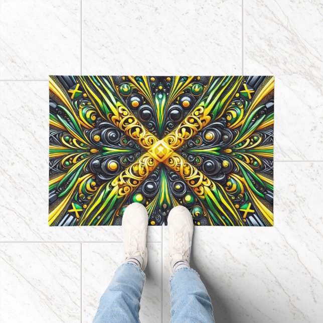 Door Mat with Jamaican Colours design (Indoor)
