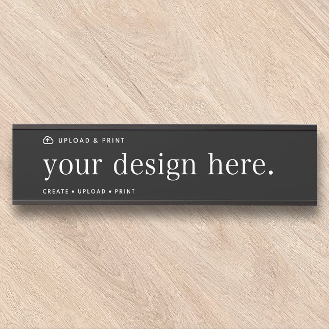 Door Sign Your Design Upload (Possibilities are endless with this fully editable stylish black door sign or nameplate template.)