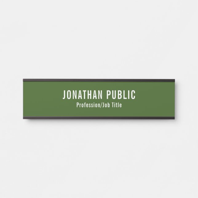 Door Signs Elegant Modern Forest Green Template (Front)