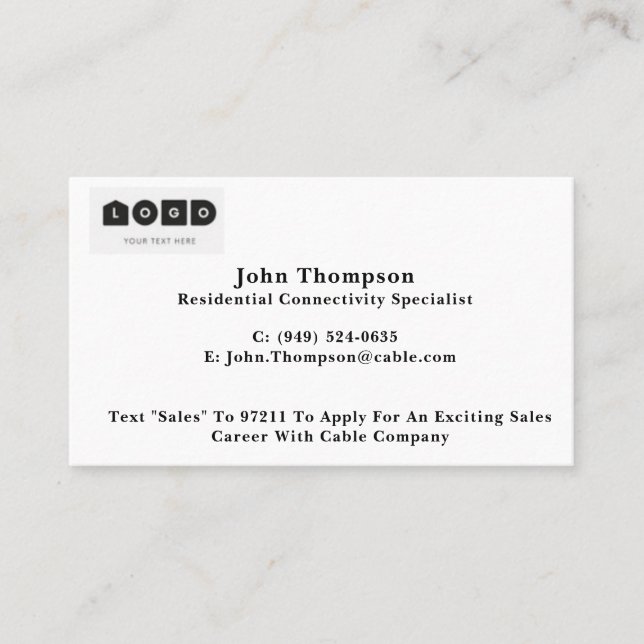 Door To Door Sales Business Card (Front)