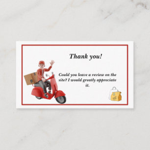 Doordash Delivery Driver Thank you Business Card