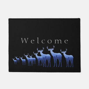 Doormat-Blue Deer/Elk Welcome Doormat